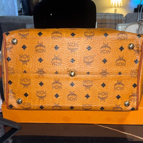 MCM Tan Visetos Leather Satchel - Picture 4 of 7